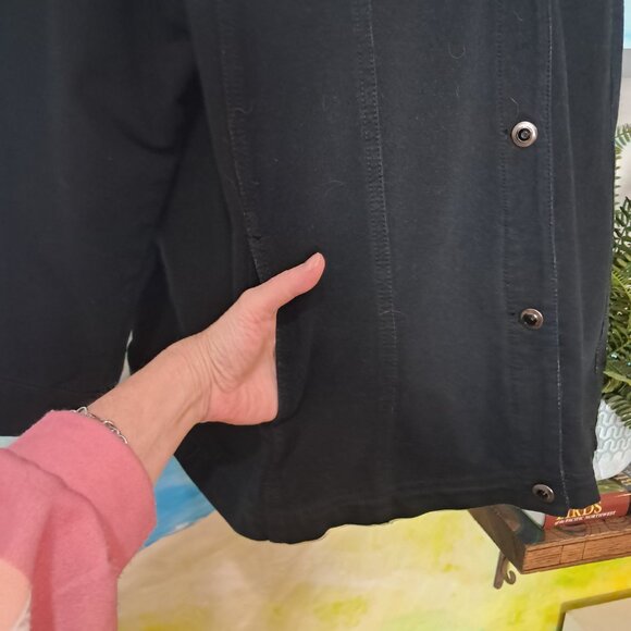 Dream Jeannes size 3X stretchy black denim jacket, LIKE NEW CONDITION - Picture 5 of 6